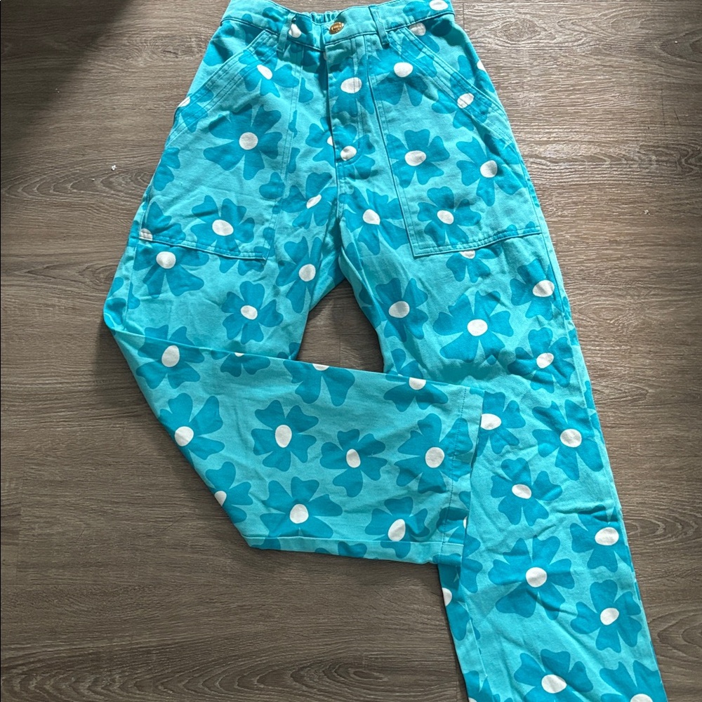 Big Bud Press Daisy flower print Work  Pants, XS